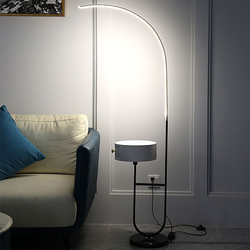 Modern Style Linear Shape Floor Lighting Metal 1 Light Floor Lamp for Living Room