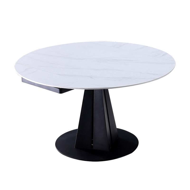 Modern Round Stone Table Standard Height Table Dining with Pedestal Base