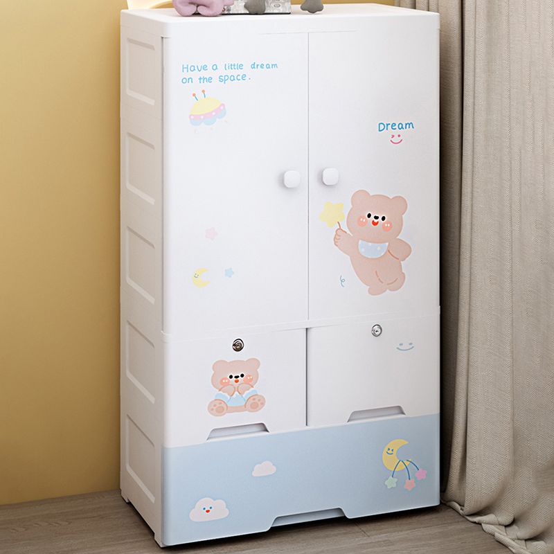 Contemporary Storage Cabinet with Drawers Plastic Cabinet for Bedroom