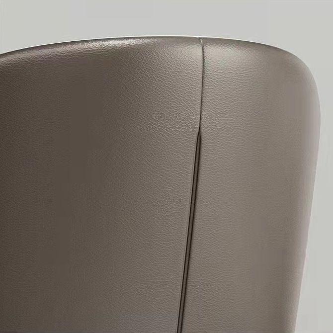 Sillas de comedor de cuero sin brazos con respaldo sólido escandinavo de lujo para cocina