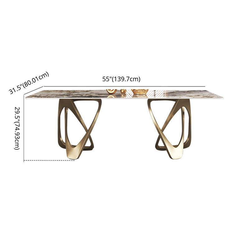 Ensemble de salle à manger de cuisine de style contemporain Rectangle Rectangle Standard Dining avec double piédestal