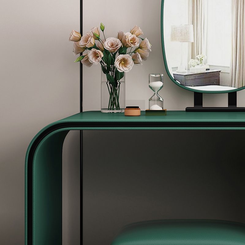 Glam Makeup Dressing Table Leather Make-up Vanity with Double Drawer