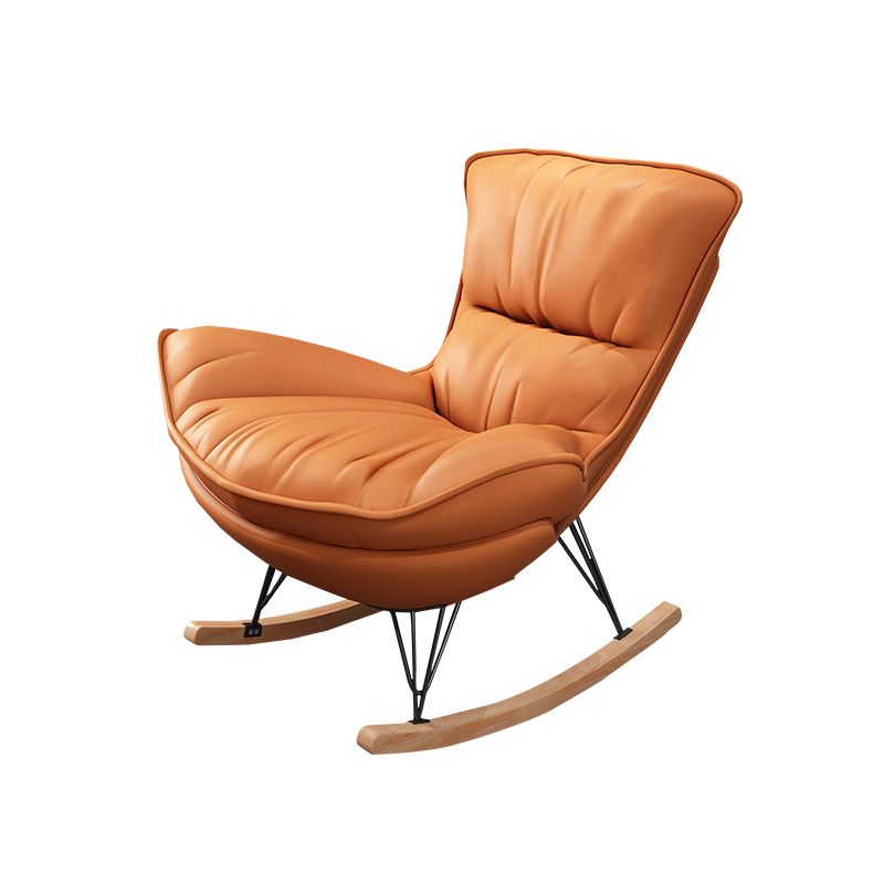 Contemporary Rocker Upholstered Tufted Cushions with Dark legs Glider