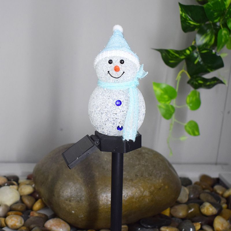 Snowman Shape Courtyard Solar Ground Lighting Plastic Contemporary LED Landscape Light