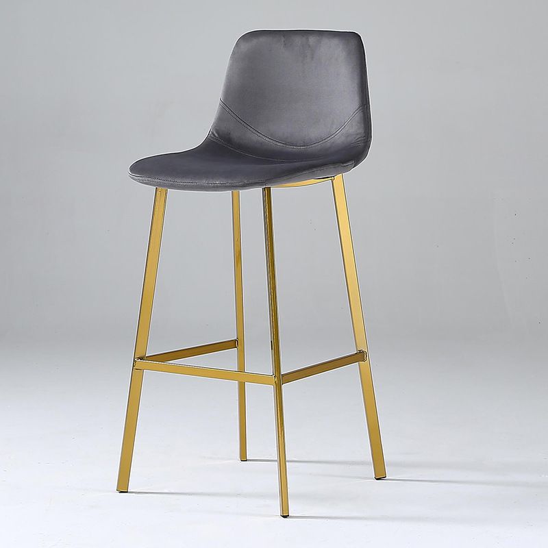 Nordic Style Leather Upholstered Barstool 4 Legs Bar Stool for Dining Room