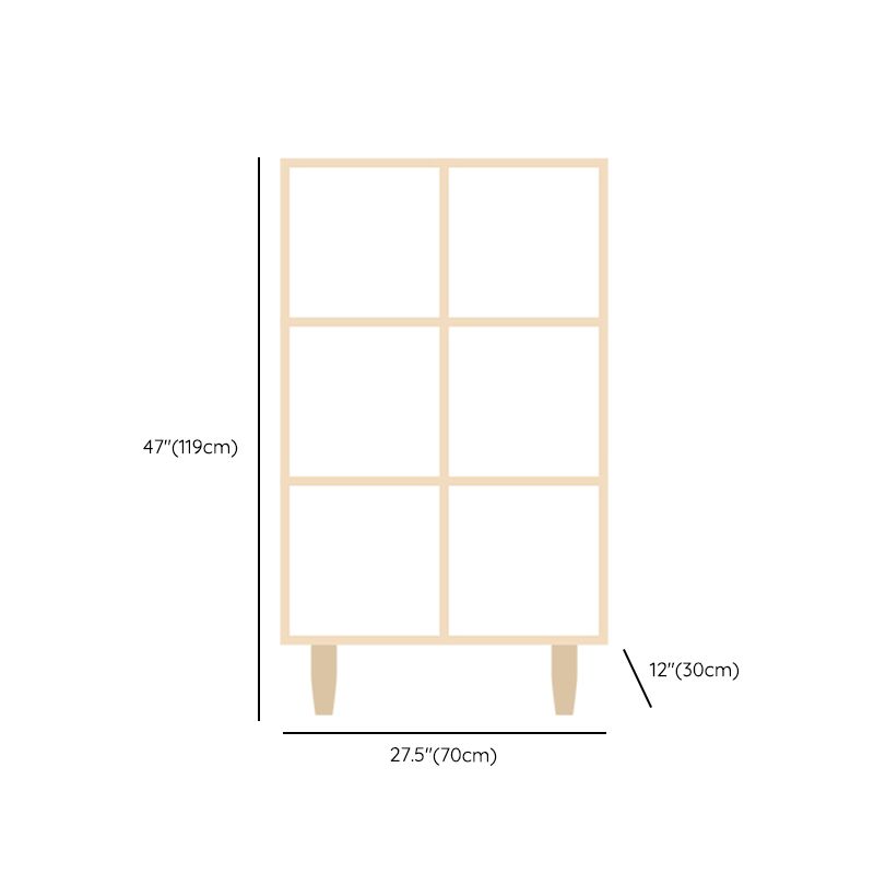 Natural Standard Bookshelf Wooden Contemporary Bookcase with Shelves