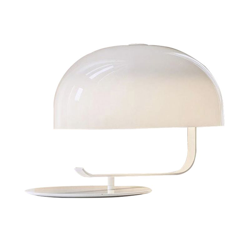 Lampada da comodino postmoderna a forma di fungo, lampada da scrivania metallizzata a 1 testa per camera da letto in bianco/marrone