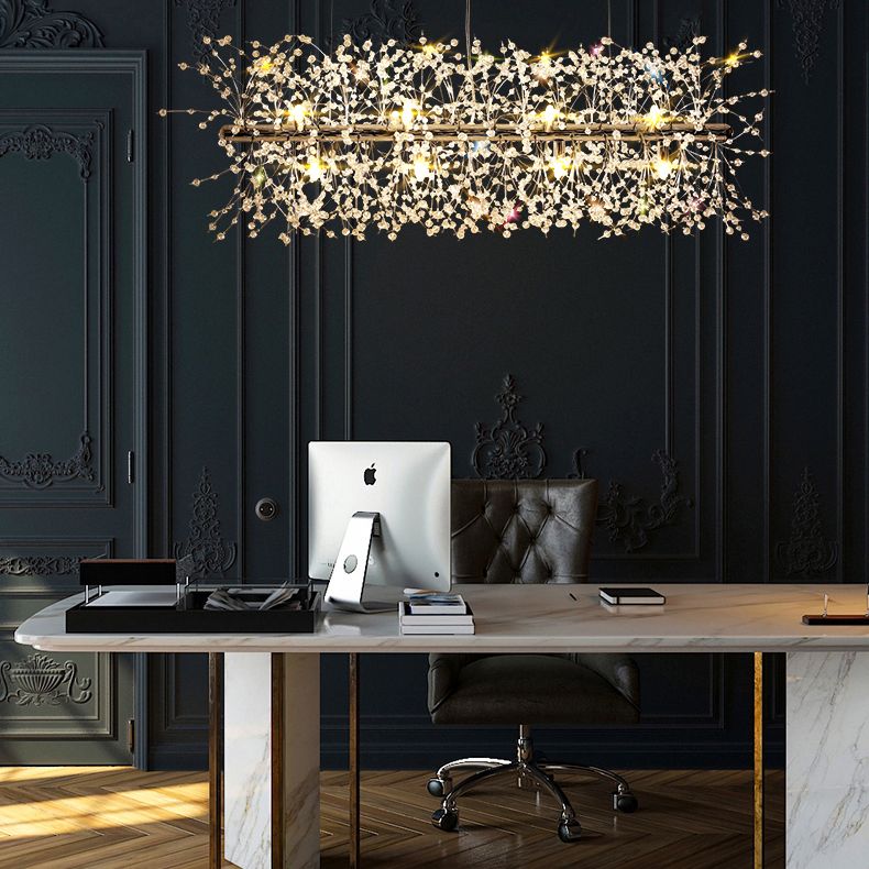 Luce a ciondolo di Crystal Island di ramificazione Modern Dining Room Isola lampade