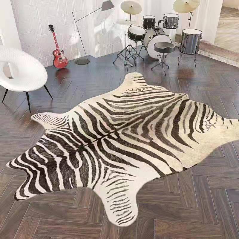 Modern Animal Rug Imitation Cowhide Carpet Anti-slip Indoor Rug for Living Room and Bedroom