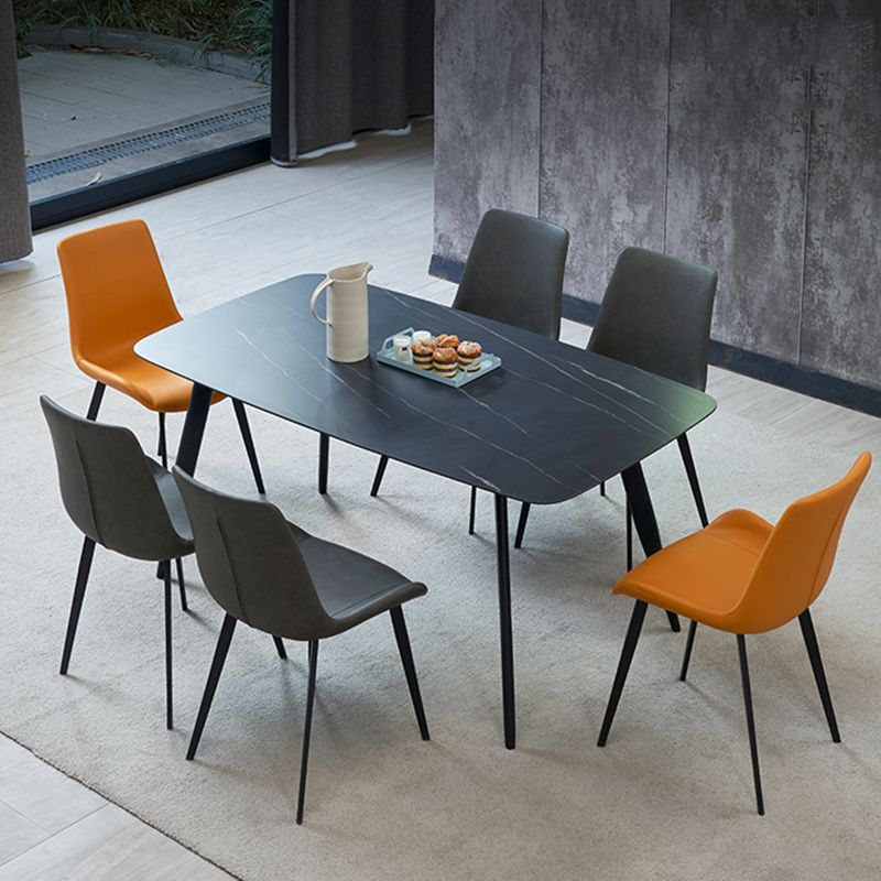 Chaise de salle à manger moderne en métal, finition métallique, chaise de salle à manger à dossier solide