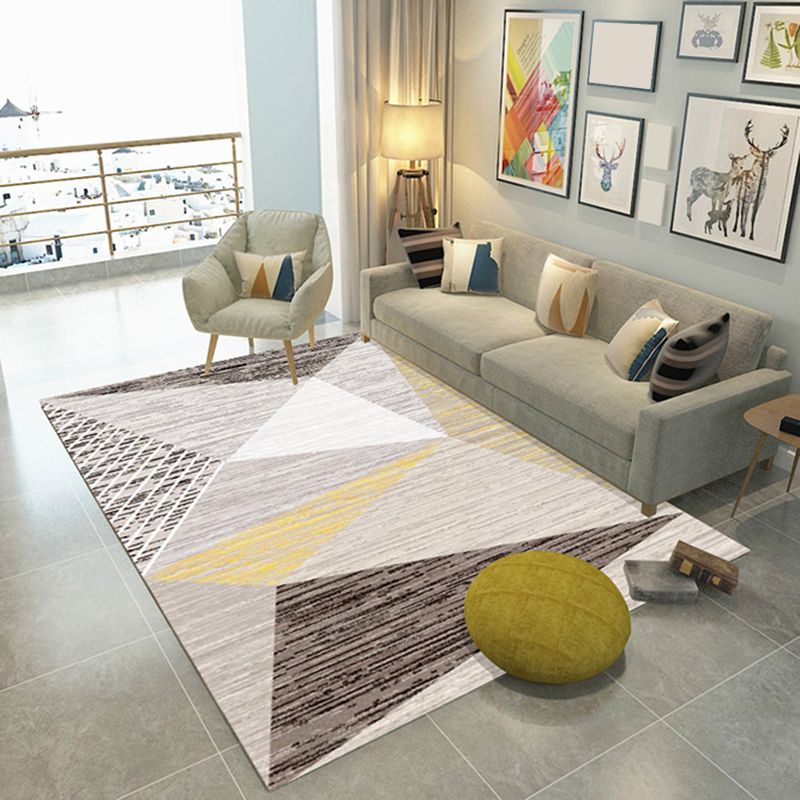 Tapis polypropylène moderne multicolore compact tapis de support non glissant pour le salon