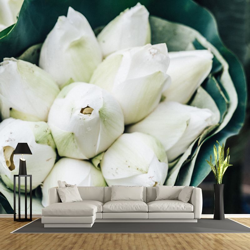 Sitting Room Wall Covering Moisture-Resistant Flower Mural, Made to Measure