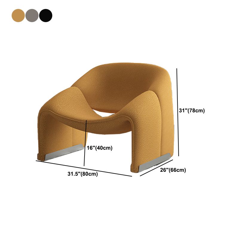 25.98" Wide Contemporary Style Single Sofa Chair Sloped Arms Chair