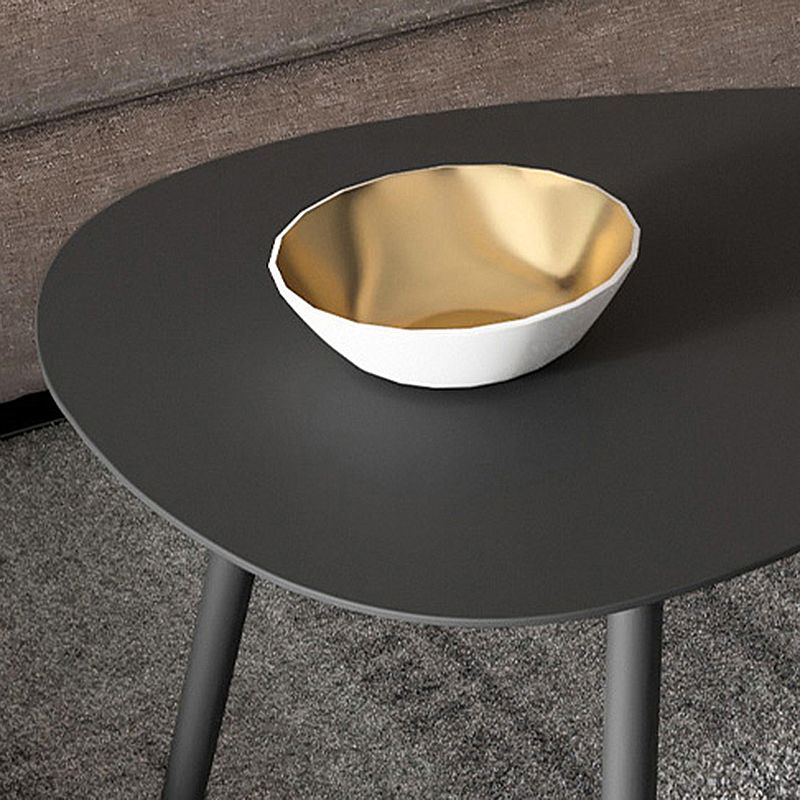 3 Legs Base Metal Black/white Base White/black Free Shape Coffee Table