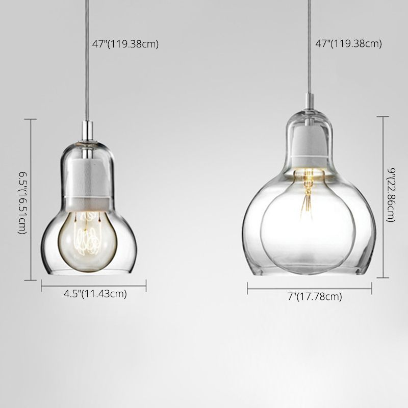 Double-layer Glass Shade Mini Pendant Light Gourd Shaped Contemporary Simplicity Hanging Lamp