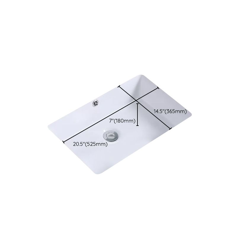 Modern Bathroom Sink Rectangular Vessel Lavatory Sink Pop-Up Drain