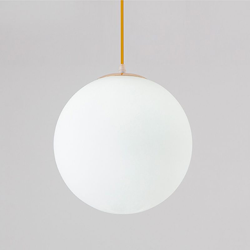 Globe Ceiling Pendant Light Simplicity Glass Dinning Room Pendant Light Kit in White