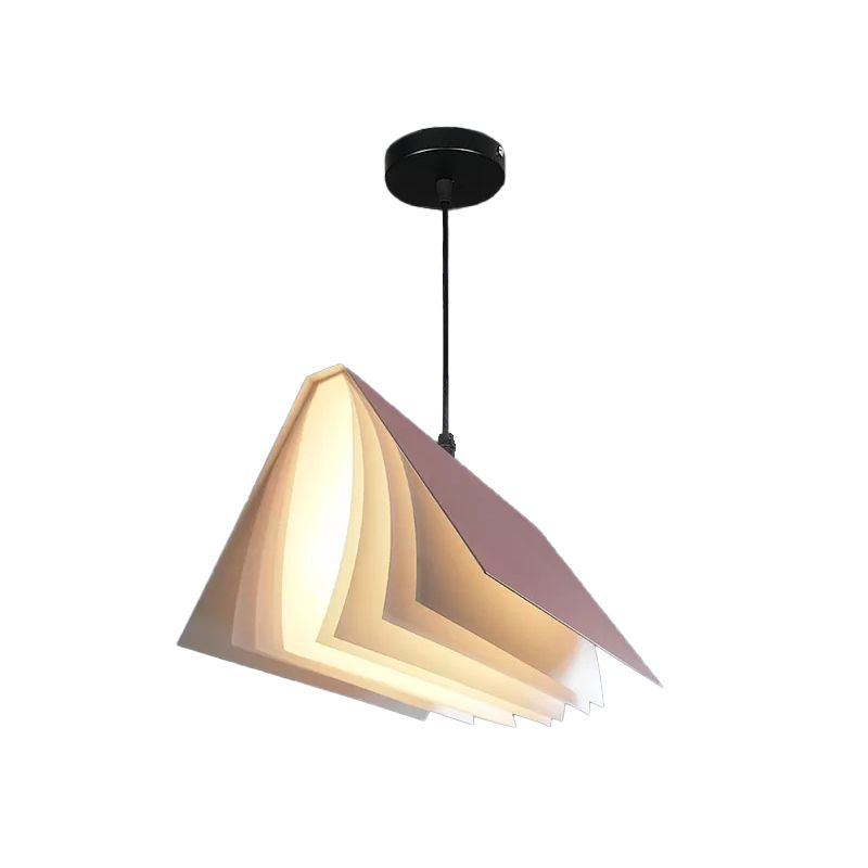 Libro Libro a sospensione Light Nordic Plastic 1-Bulb Lampada sospesa in bianco/nero/giallo