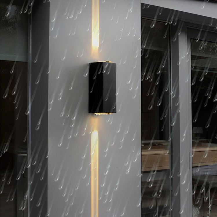Modern Concise LED Waterproof Wall Lamp Aluminium Rectangular Spotlight for Exterior Spaces