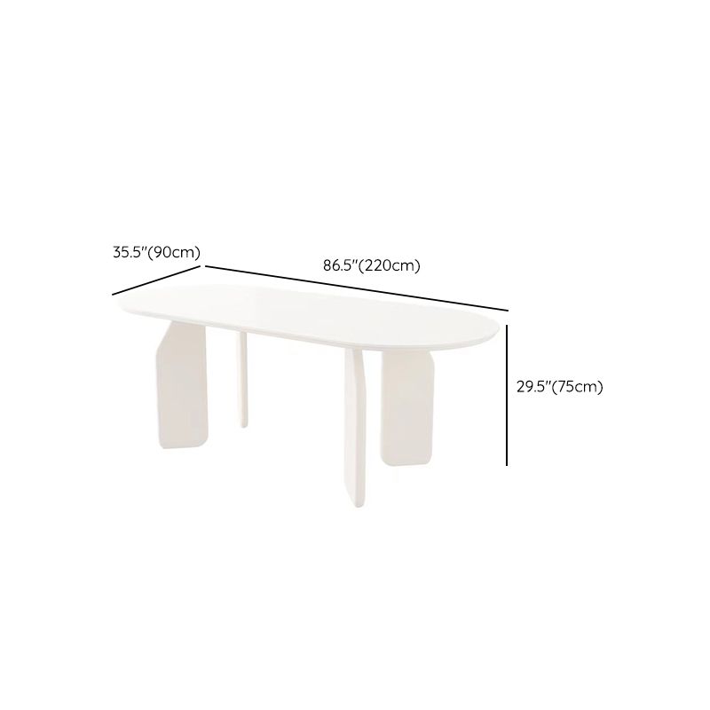 Solid Wood Dining Table White Modern Dinner Table for Dining Room