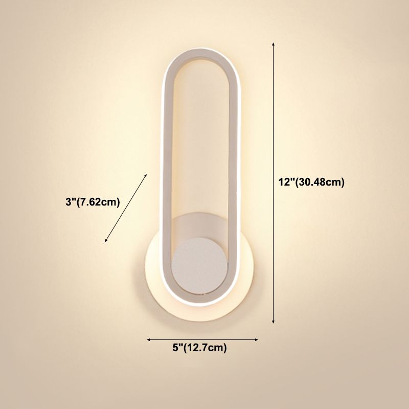 Acrylic Oval LED Wall Sconce in Modern Concise Style Aluminium Rotatable Wall Lamp for Bedroom