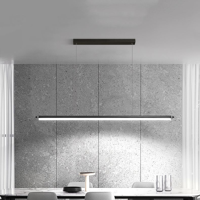 Contemporary Linear Island Light Metal 1 Light Island Lighting Fixtures