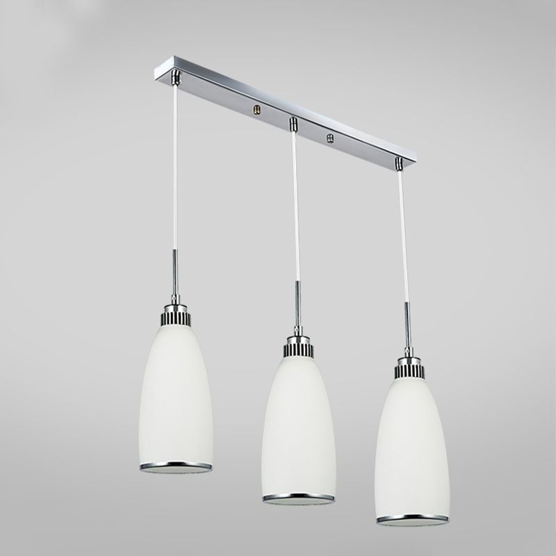 Minimaliste 3 lumières Pendante Bell Glass Shade Suspension Lampe pour salle à manger