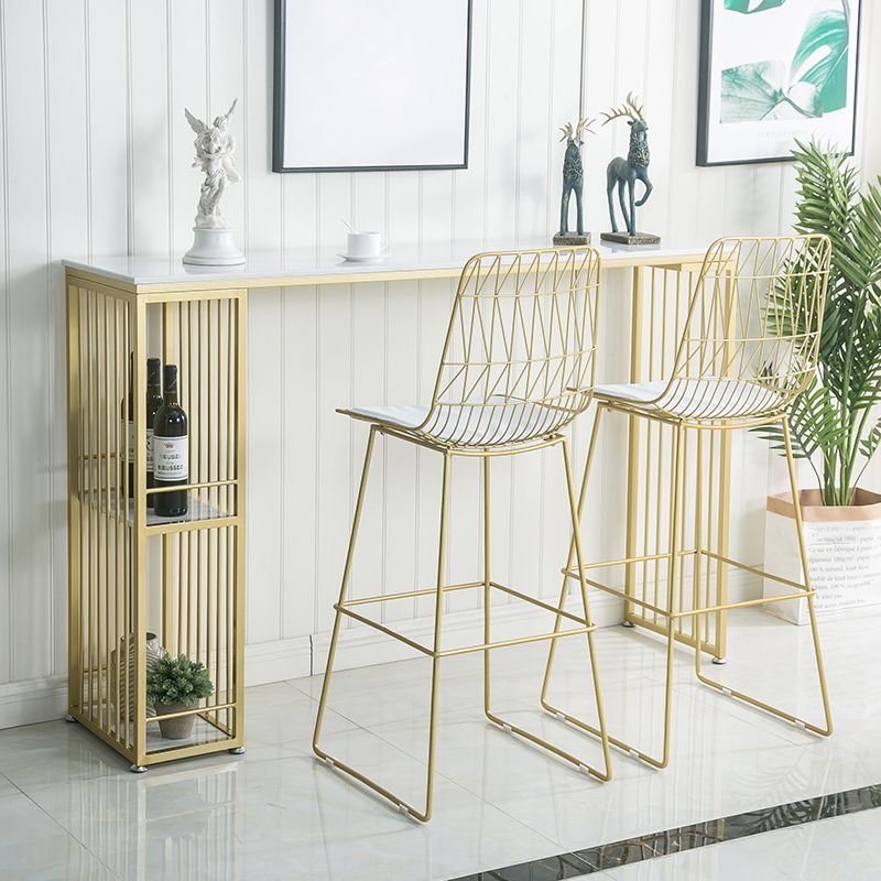 Glam Pub Height Dining Table Double Pedestal Counter Wine Table