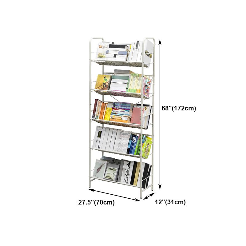 Modern Style Steel Bookshelf Open Back Etagere Bookcase for Home