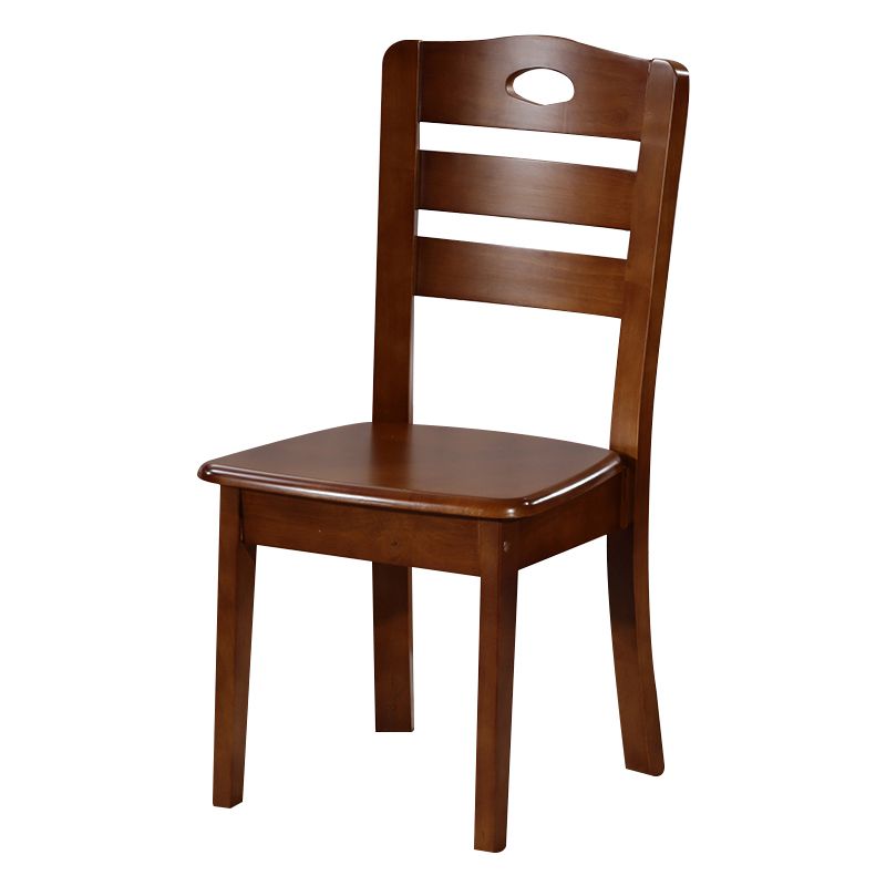 Chaise de salle à manger en bois massif de chêne de style traditionnel, chaise de salle à manger à dossier en échelle