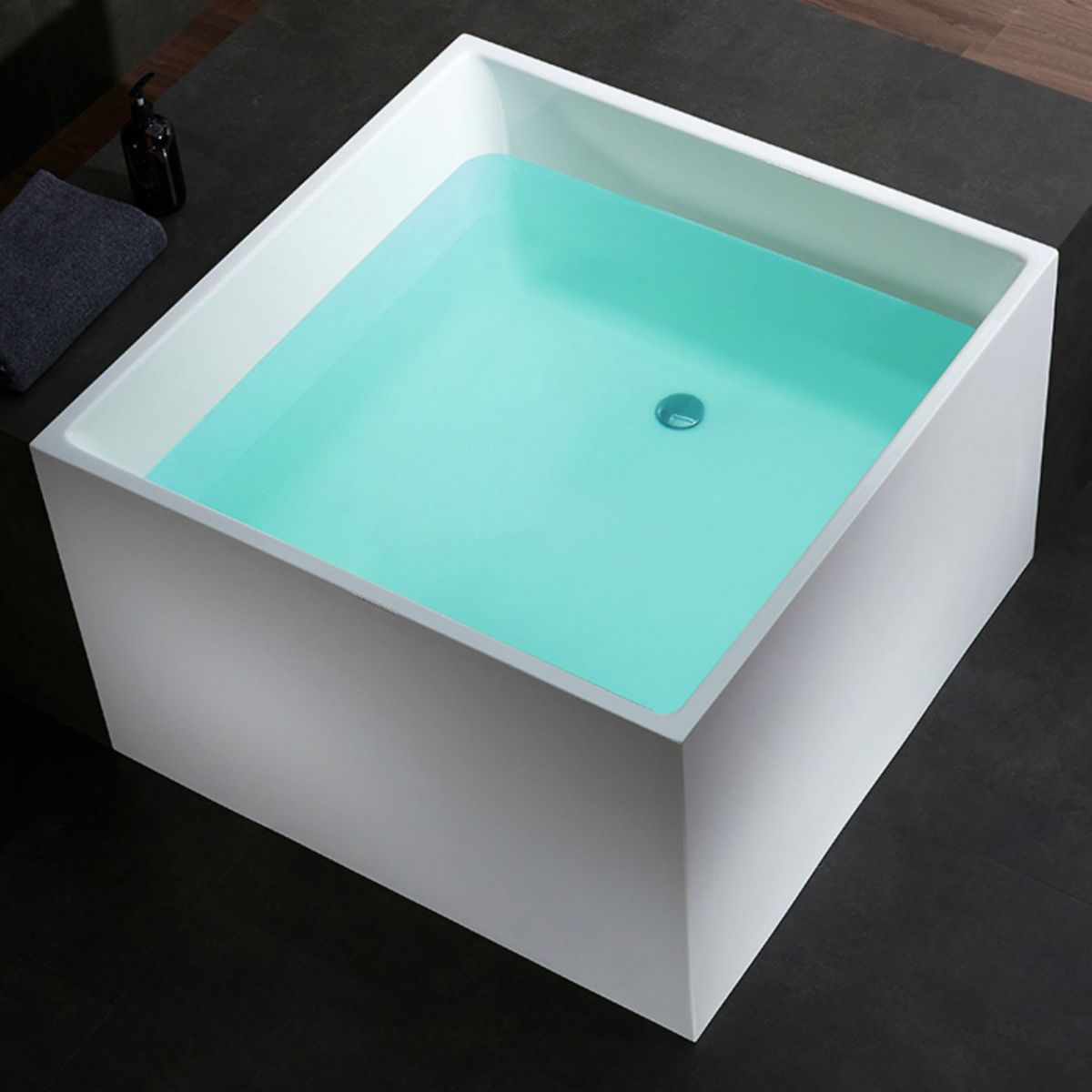 Modern Square Bath Stand Alone Acrylic Soaking White Bathtub