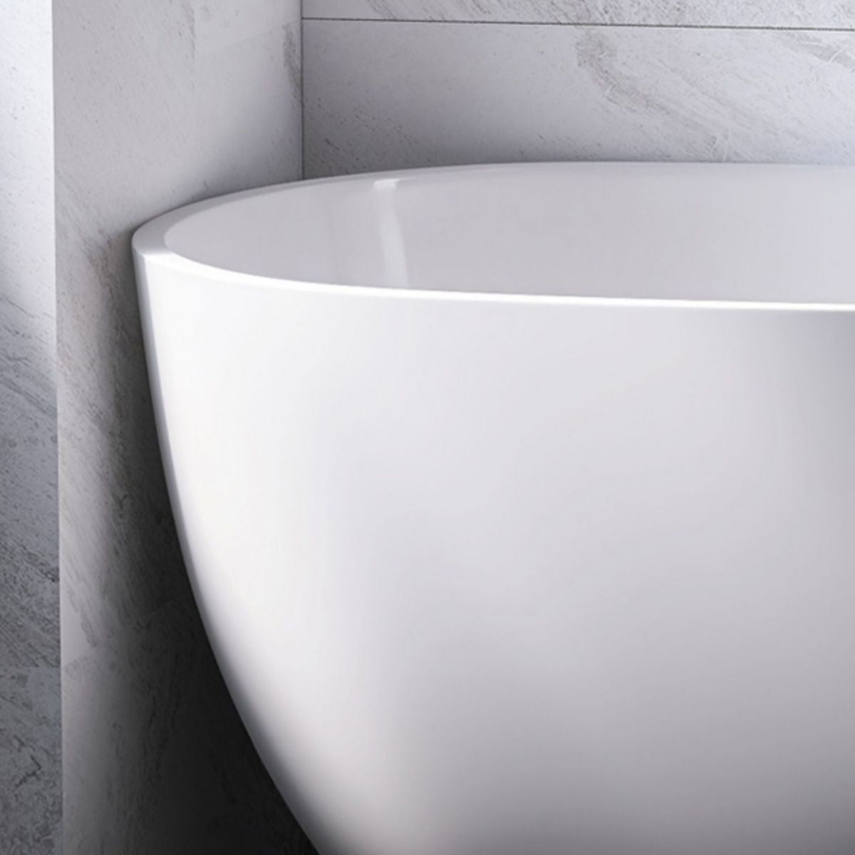 Antique Finish Soaking Bathtub Back to Wall Oval Modern Bath Tub