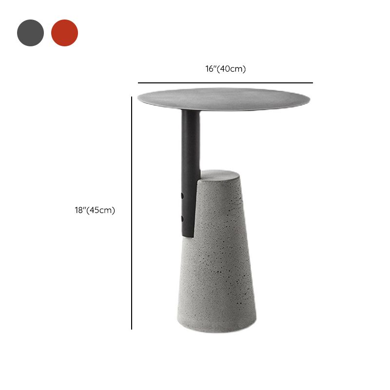 Iron Top End Side Table Concrete Pedestal Sofa Side Accent Table