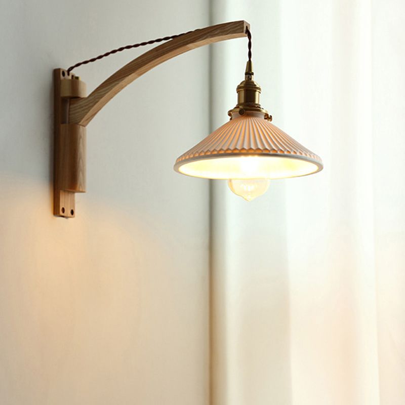 Adjustable Modern Cone Wall Sconces Ceramic 1-Light Wall Lamp