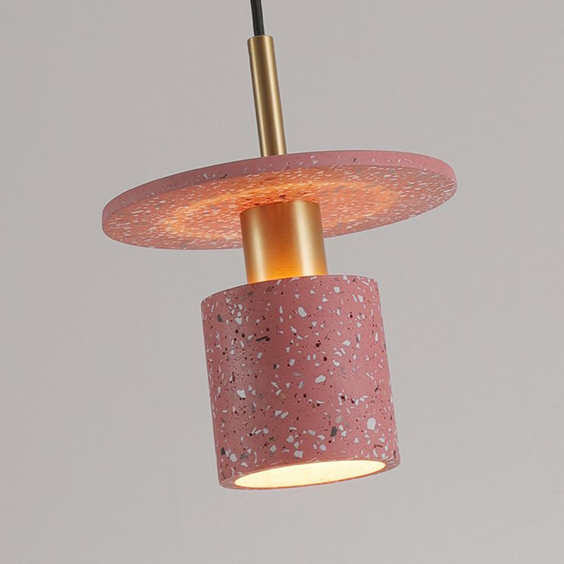 1 Light Unique Hanging Pendant Modern Style Cement Hanging Lighting for Living Room