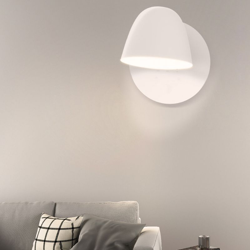 Modern Creative White Rotatable Wall Sconce Plastic Dome Wall Light for Interior Spaces