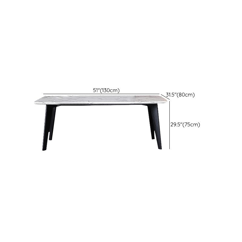 White and Black Dinner Room Kitchen Table Rectangle Dining Site Table