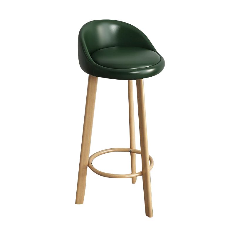 Modern Armless Backrest Counter Stool Steel Cashier Bar Stool with Cushion and Pedal