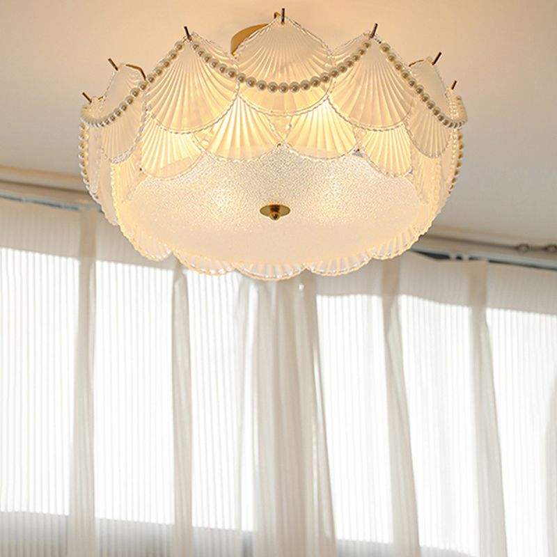 Semi Flush Mount Light Modern Glass Semi Mount Lighting for Bedroom