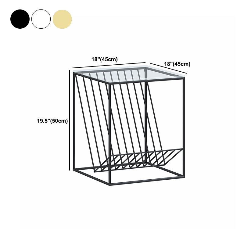 Modern Frame Coffee Table Glass Top Coffee Cocktail Table for Living Room