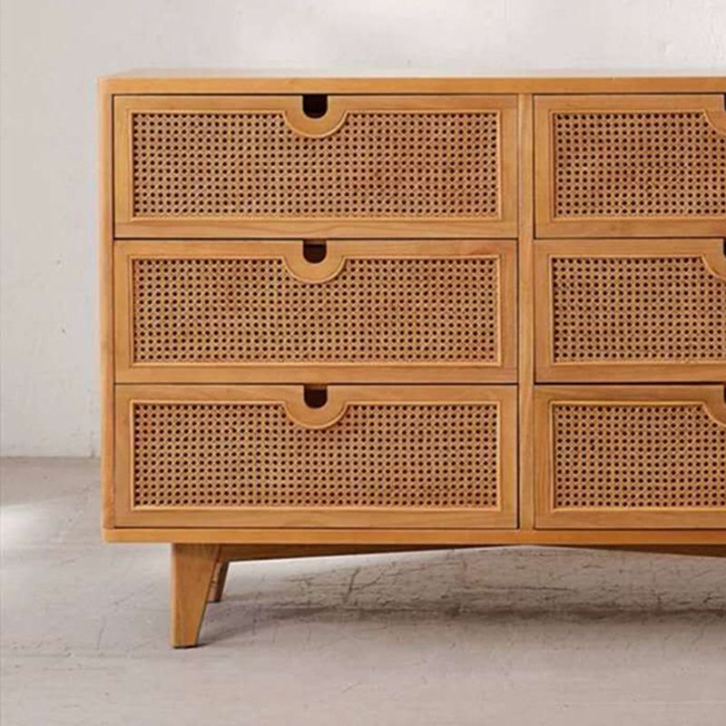Modern Accent Chest Rectangle Side Cabinet with Natural Finish