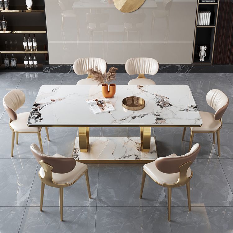 Base de caballete rectangular, muebles para el hogar, colección de comedor de acero inoxidable para comedor