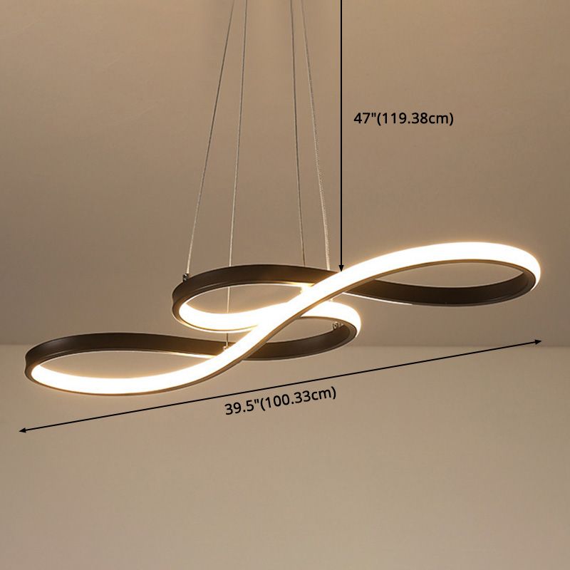 Luz de techo LED ajustable de aluminio en moderna luz colgante lineal acrílica de estilo singular para espacios interiores