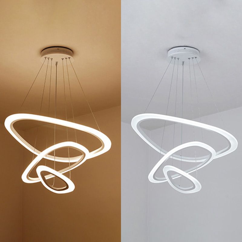 Postmodern Simplicity Triangle LED Chandelier Light Fixtures Acrylic Hanging Pendant Lights for Restaurant