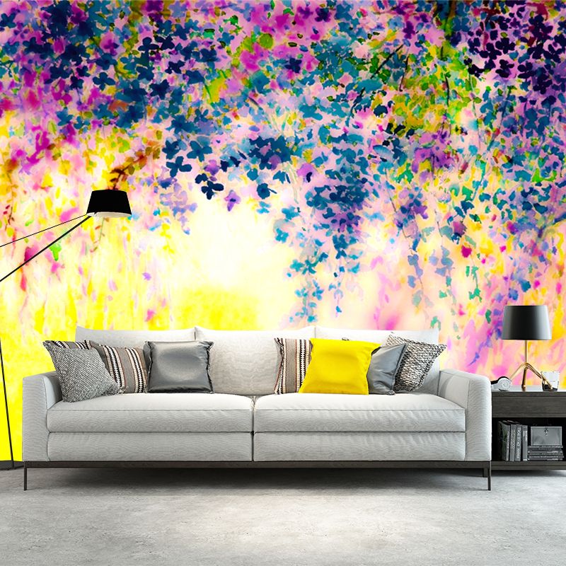 Beautiful Wisteria Painting Mural Decal for Bedroom Watercolor Wall Art, Custom Made