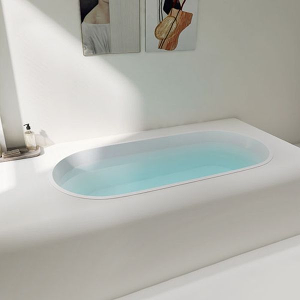 Modern Oval Drop-in Bath Tub 23.22" H White Acrylic Bathtub for Home