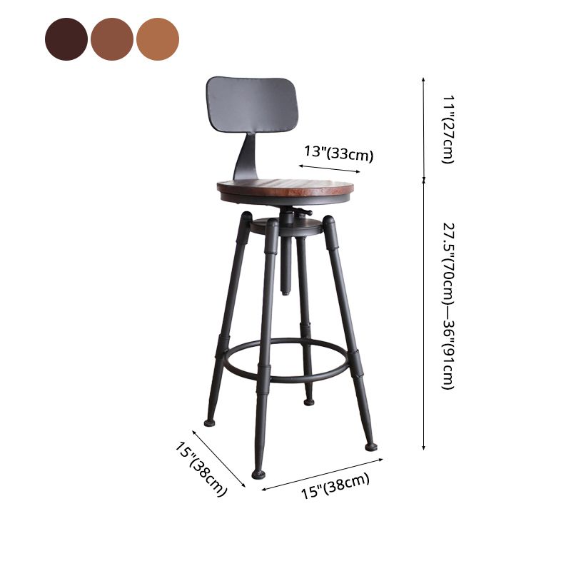 Rotating Barstool Industrial Style 4 Feet Bar Stool for Dining Room Set of 3