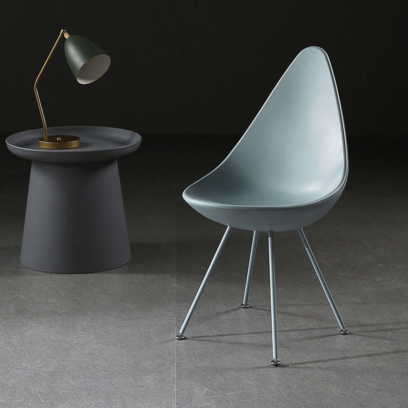Sillas laterales sin brazos de estilo industrial, silla lateral con respaldo sólido de plástico para el hogar