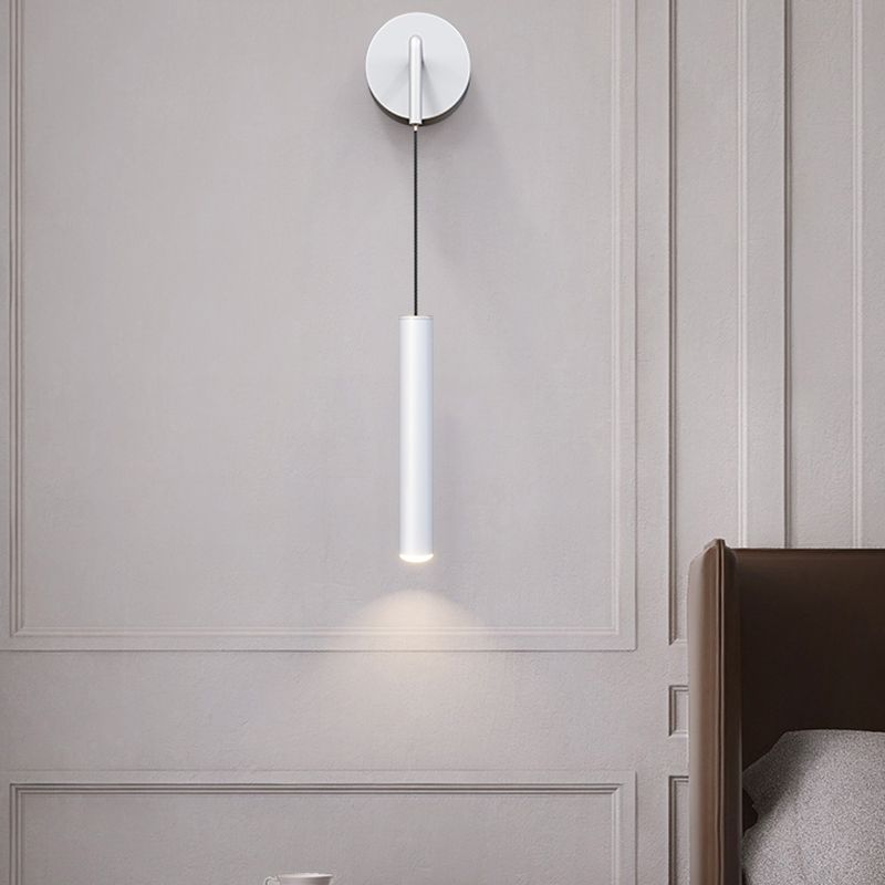 Cylinder Shape Metal Wall Lighting Idea Modern Style 1 Light Wall Mounted Lamp