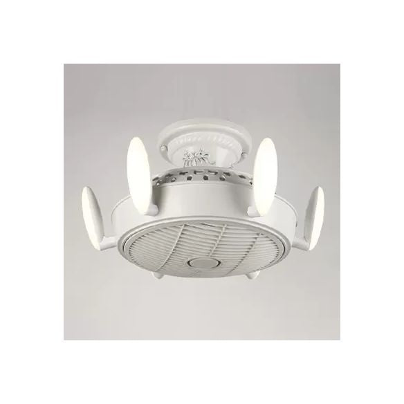 Nordic Style Fan Semi Flushmount Light 6 Lights Macaron Colored Ceiling Fan for Bedroom